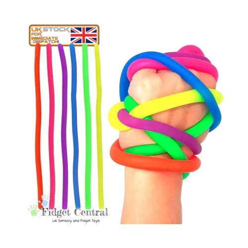 12PCS Fidget Monkey Noodle Stretchy String Sensory Kids Stress Relief Toy 2