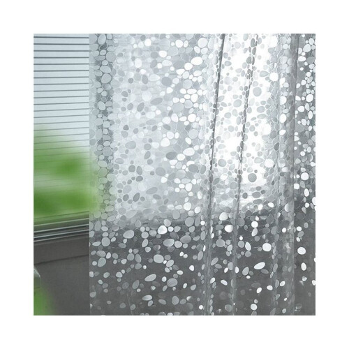 2X Transparent Shower Curtain Lining, Pebble Pattern Plastic Bathroom Shower Curtain 1