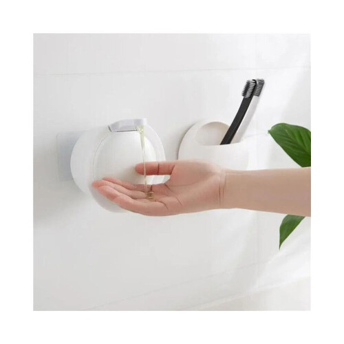 2X Wall Detergent Dispenser Touchless Soap Dispenser Refillable Manual Liquid Container NoDrill Pump 1