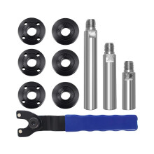 Angle Grinder Wrench 5/8in-11 Angle Grinder Extension Shaft with 6pcs Spanner Flange Grinder Nut,3in,4in&5.5in