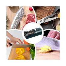 Electric Rechargeable Cutter Sharpener - Quick Polishing Multifunctional Kitchen Gadget Dark Green