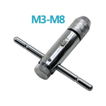 M3-M8 Adjustable Ratchet Hand Tap Wrench Hand Tapping Fittings with Forward and Reverse Wrench