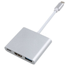 3-in-1 USB-C USB-hub mannelijk naar vrouwelijk USB 3.1 Type-C naar HDMI USB 3.0 oplaadadapter voor MacBook