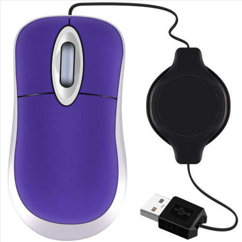 Mini USB Wired Mouse Retractable Tiny Small Mouse 1600 DPI Optical 1