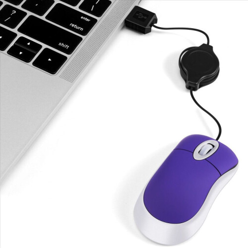 Mini USB Wired Mouse Retractable Tiny Small Mouse 1600 DPI Optical 2