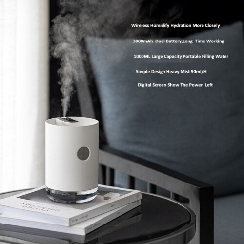 1L Air Humidifier USB Ultrasonic Cool Mist Maker 3000mAh Essential Oil Diffuser|Humidifiers 2