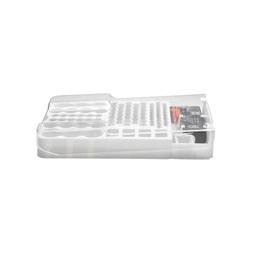 Batterijcapaciteitstestinstrument, batterijsterkte-indicator, multifunctionele batterijorganizer, wit