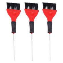 3-delige set haarverfkammen van roestvrij staal met puntige uiteinden, geschikt voor highlights en haarstyling.