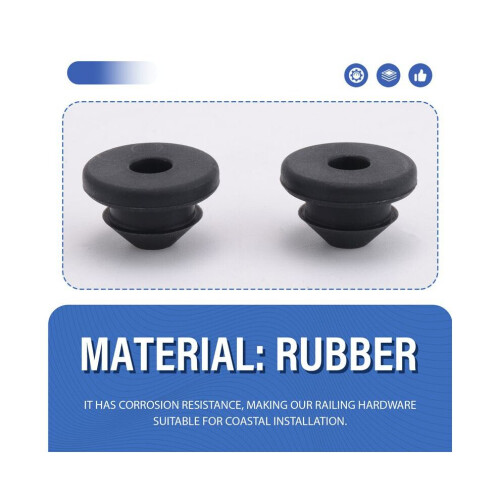 100PCS Cable Railing Rubber Grommets for 1/8Inch 5/32Inch 3/16Inch Cable for Metal Cable Railing Posts,Cable