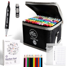 Nicetrue Marqueurs Twin Tip à base d'alcool, Lot de 120 Couleurs, Pigments riches et séchage rapide pour dessin et loisirs créatifs
