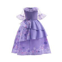 (150) Encanto Isabela Kids Deluxe Dress Puffy Yarn Princess Dress Girls Role Play Costume