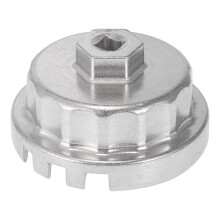 Oil Filter Cap Wrench 14 Flutes 4 Slots Removal Tool for Camry RAV4 Highlander 2.5L-5.7L Engine ,Silver