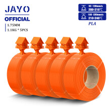 JAYO PLA Plus 3D-Drucker-Filament, 1,75 mm Nachfüllfilament, 5 Rollen, für Bambu Lab und wiederverwendbare Spulen, Orange