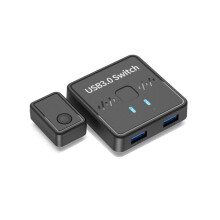 USB 3.0 printershare, 2 ingangen, 1 uitgang. Twee computers kunnen één printer, USB-stick, muis, toetsenbord