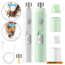 Lime à ongles électrique pour chien et chat, 2 vitesses, rechargeable USB, meule diamantée, blanc et vert