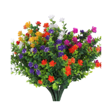Bundel van 10 kunstbloemen voor buiten, UV-bestendig, kleurecht, kunststof groen.