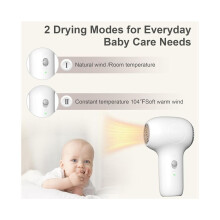 Draadloze föhn voor baby's, met oplaadstation, zachte luchtstroom, draagbaar reismodel.