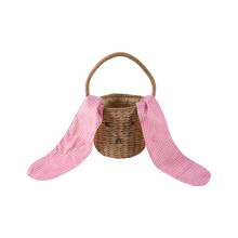 Rieten emmertas voor kinderen en volwassenen, strandtas van stro, schoudertas met mandje, handtas met