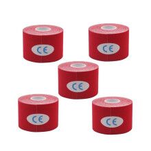 Red Self-Adhesive Bandage, Elastic Adhesive Bandage Wrapped with Sports Tape, Suitable for Wrists, Ankles,