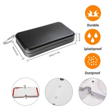 (80, Negro) Estuche para CD/DVD, funda tipo cartera, soporte para discos, funda con asa, portátil, para