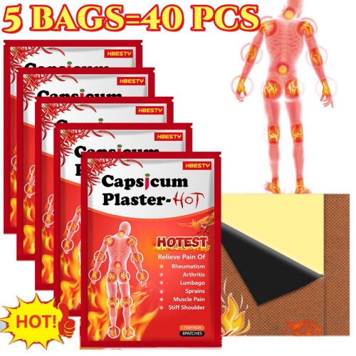 40 τεμάχια επίθεμα Capsicum Hot Pain Plaster για την ανακούφιση από