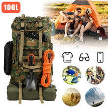 Sac à dos de camping 100L, design ergonomique, pour randonnée, vélo et activités de survie