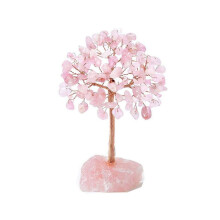 Rozenkwarts kristallen boom, kunstmatige kristallen en helende stenen boom, kristallen stenen boom,