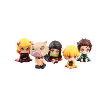 5 stks/set Demon Slayer Anime Beeldje Rengoku Kyoujurou Kamado Figuur Model Speelgoed