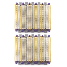 Set van 48 nylon haarrollers met klittenbandsluiting voor in de salon, inclusief permanentstaafjes en