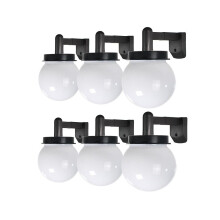 2PCS Globe Fence Solar Power Wall Security Ball Light Decking Patio Lighting