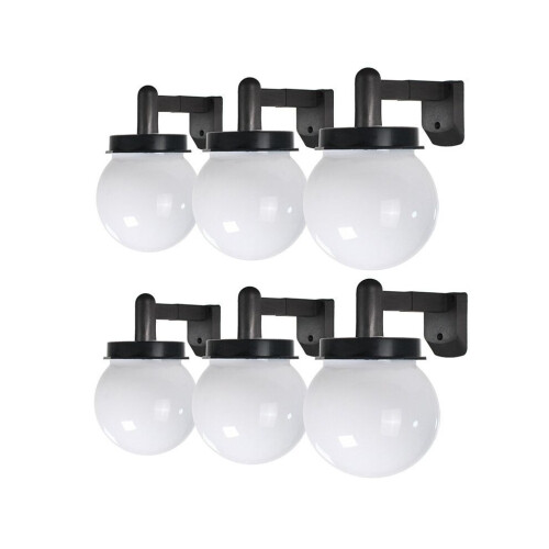 2PCS Globe Fence Solar Power Wall Security Ball Light Decking Patio Lighting