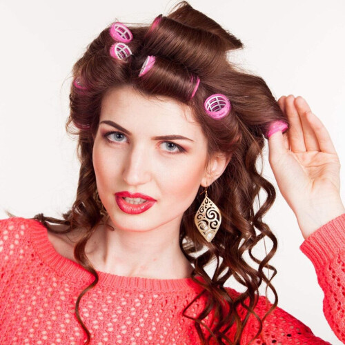 25 mm Self Grip Hair Rollers Set 12 Count Small Size Self Holding Rollers and 12 Multicolor Plastic 2