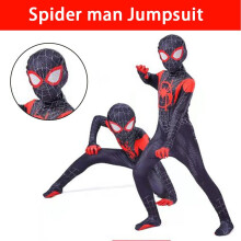 (3-4 Years, Black) Kids Spiderman Cosplay Party Jumpsuit Child Boys Girls Superhero Fancy Dress Costume