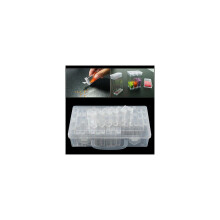 Caja de almacenamiento de herramientas de plástico para bordado de diamantes con cuadrícula de 64