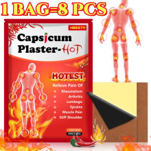 8PCS/Bag Capsicum Plaster Hot Pain Relieving Patch Muscle Strain Pain Back Pain