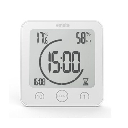 (Black) Bathroom Waterproof Digital Clock Timer Alarm 1