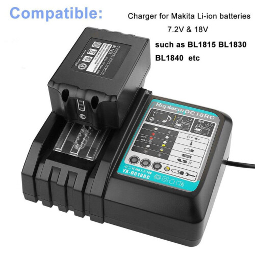 Για μπαταρία Makita 18V 5Ah BL1860B BL1850B γρήγορο φορτιστή DC18RC 1