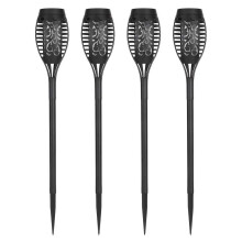 4pk Flickering Flame-Style Garden Solar Lights | LED Outdoor Lights