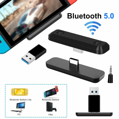 Bluetooth 5.0-adapter voor Nintendo Switch/Lite, PS4 en pc. HIFI-audiotransmitter UK. 2