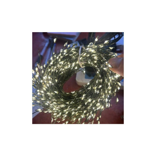 (30m 1000 lights plug-in model, Warm white) LED firecracker lights copper wire light string green wire