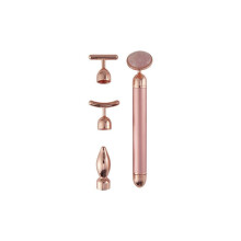4 In 1 Vibrating Rose Quartz T/V Shaped Lifting Beauty Bar Massager|Home Use Beauty Devices(Pink)