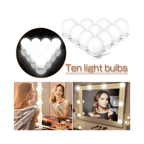 10 LED Bulbs Mirror Lights Vanity Makeup Bathroom Dressing Table Bulbs Lights