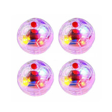 Set van 4 LED-bewegende kattenballen - Interactief kattenspeelgoed met licht (3,4 cm diameter)