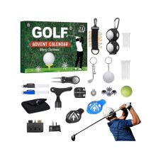 Golf adventskalender, kerst aftelkalender, 24-delige accessoireset met golfthema.