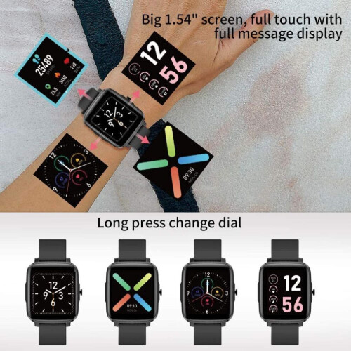 gandley Smart Watch 1.54" Full Touch Screen for Android iOS Activity Tracker IP68 Waterproof Bluetooth 1