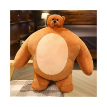 23 cm dikke pluche beer, zachte pluche kussenpop, beeldje, knuffel voor meisjes, jongens en baby's (bruin)