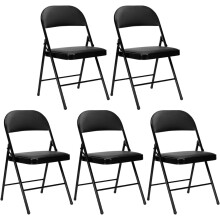 THINIA HOME, conjunto de 5 cadeiras dobráveis acolchoadas, estrutura de metal, para cozinha e jardim