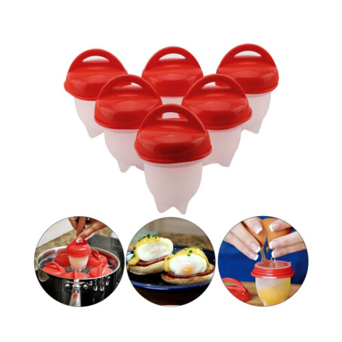 Hot Hard Boiled Egglettes Egg Cooker 6 Eggies Without Shells & Separator