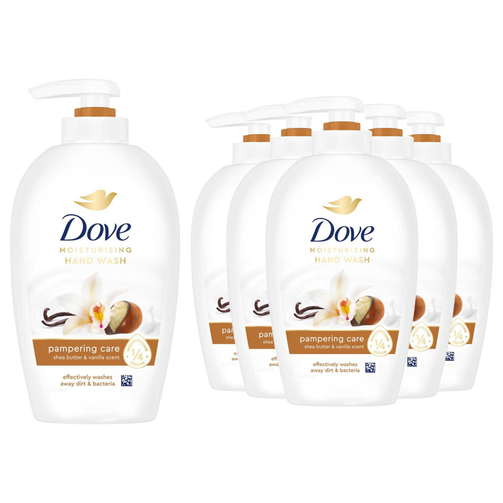 Dove Cream Moisturising Hand Wash, Pampering Care With Shea Butter & Vanilla, 6X250ml - Image 2