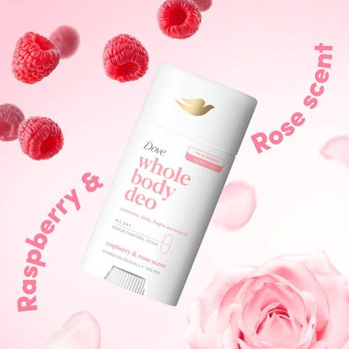 Dove Dove Whole Body Deodorant Stick Long Lasting Fresh Raspberry & Rose, 75ml 1